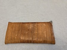 Vintage 100 Eel Skin Wallet Billfold Tan Shiny Eel