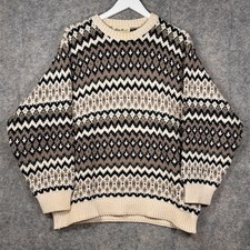 Vintage Eddie Bauer Sweater Mens Size M 22x28 100 Cotton Made In USA Pattern