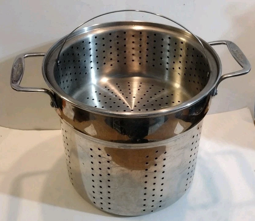 All Clad Stainless Steel Pasta Insert Steamer Basket 9.5”H X 10.5” W