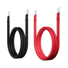 2 Gauge AWG Battery Cables 4 Ft Black 4 Ft Red, Pure Copper Power Inverter Wi...