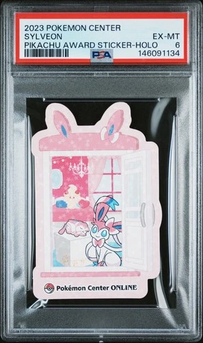 2023 POKEMON CENTER PIKACHU AWARD DELIVERY! STICKER HOLO SYLVEON PSA 6
