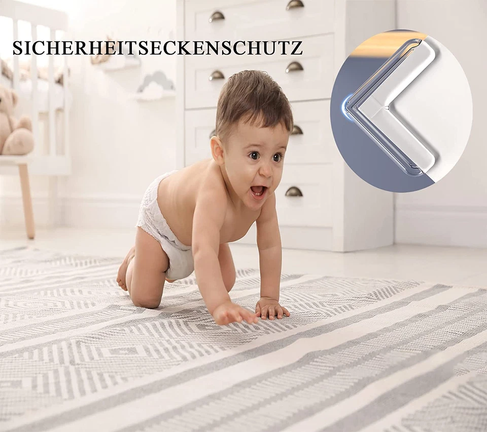 20 Pezzi Paraspigoli Adesivi Trasparenti, Angolari in Gomma, per Muro, Sicurezza - Immagine 4 di 4