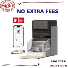 PET.LIBRO RFID Automatic WIFI App Controlled Pet Feeder, 3L, Black, Adjustable