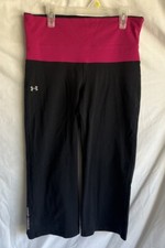 Under Armour Women  s All Season Gear Capri Crop Leggings Size Small Black Pink