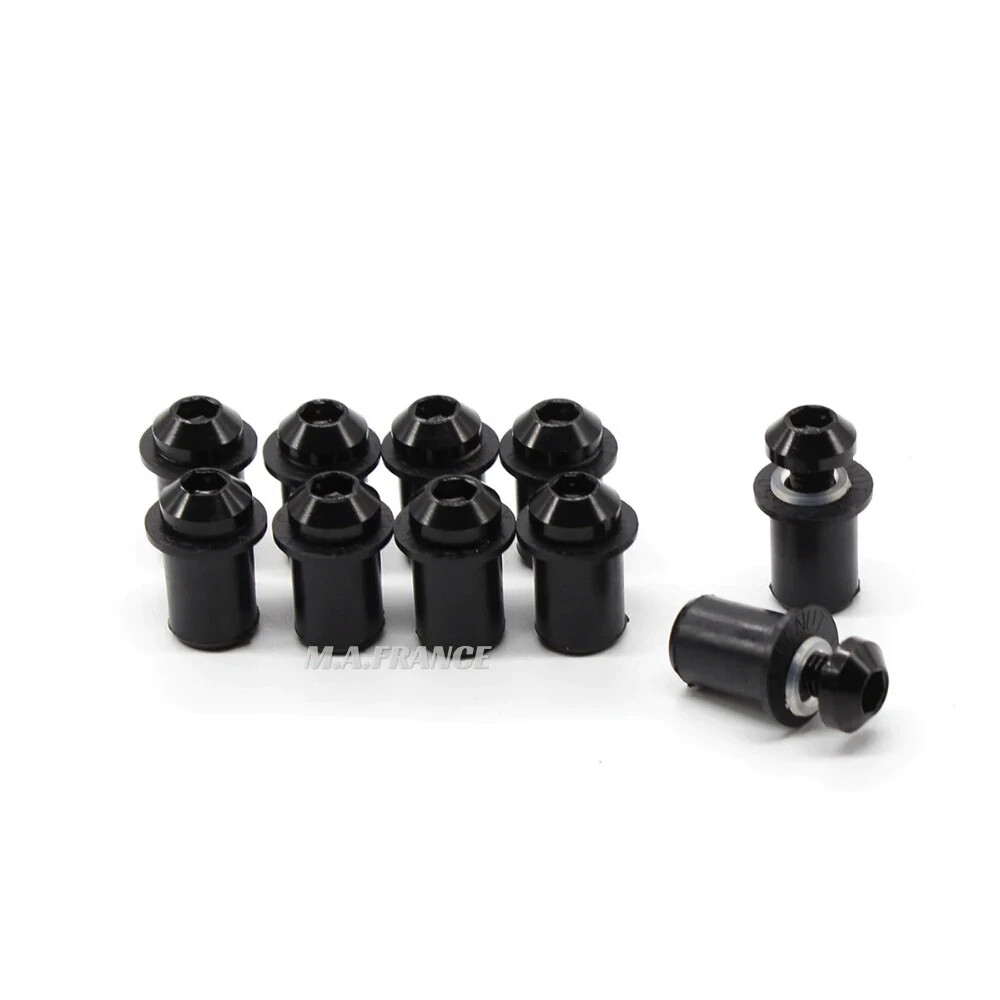RAEGAN [Vehicle Parts] 10 Pièces Universel M5 écrous En Caoutchouc Moto Pare -Brise Pare-Brise Boulons Vis écrou Attache For H-on-da Suzuki Yamaha Kawasaki [Replacement