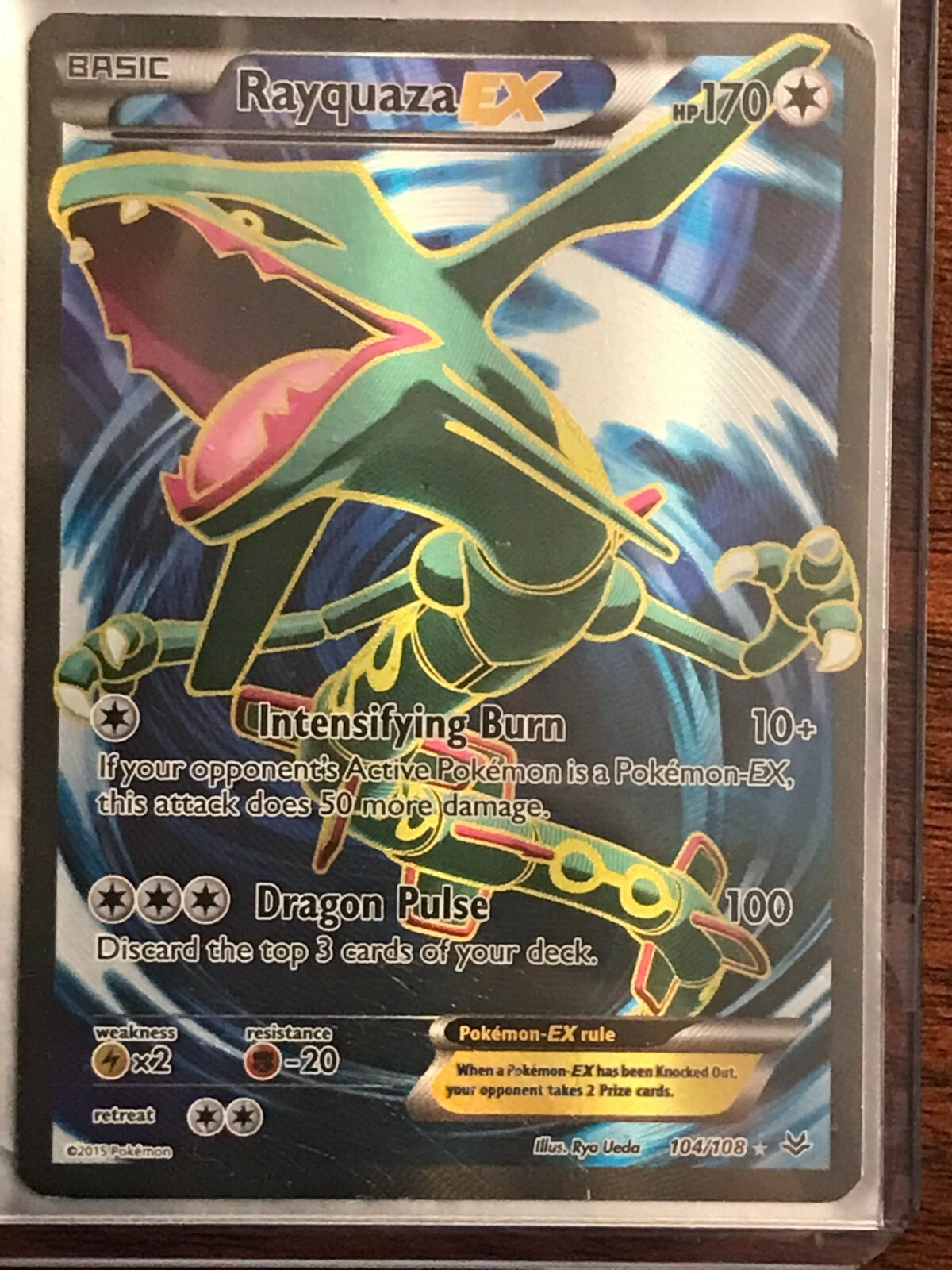 Rayquaza EX - 104/108 - Ultra rare - full art - roaring skies NM