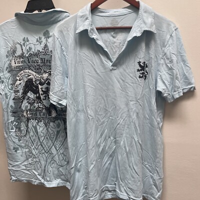 いは $115 Royal Underground men's t shirt soft blue cotton 87016 polo