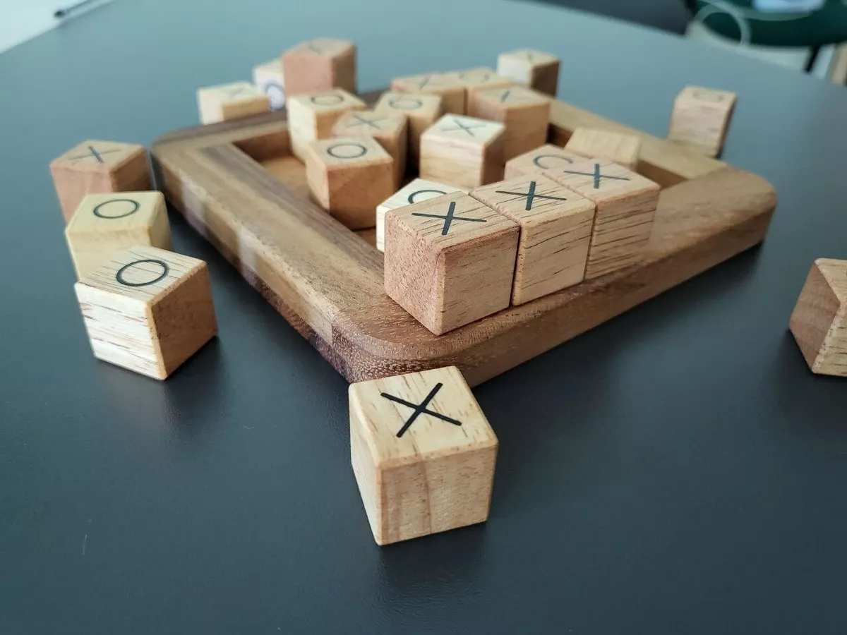 wooden tic-tac-toe modern classic game, Five Below