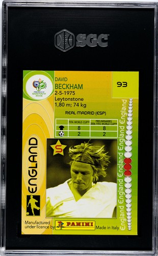 PANINI Calcio Card David Beckham # 93 World Cup Germania 2006 SGC 9,5 MINT+ - Foto 2 di 2