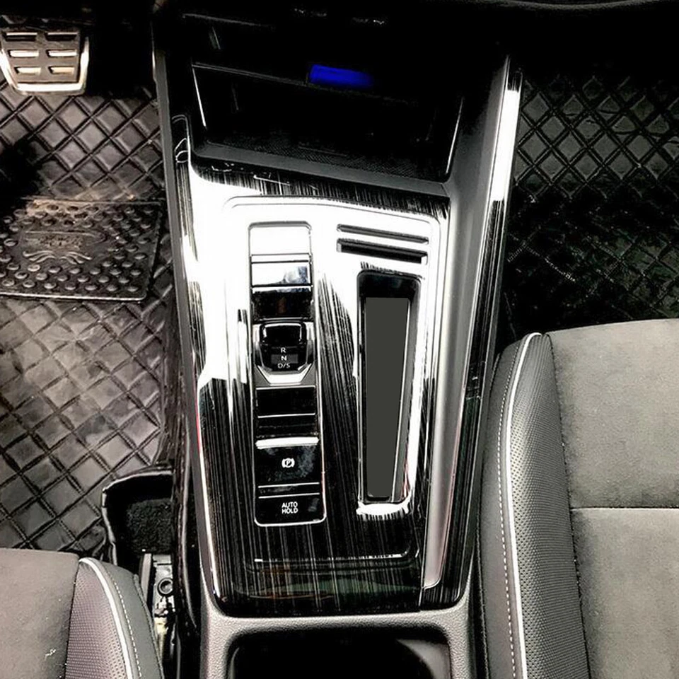 Panel de caja de cambios de consola de acero inoxidable para Volkswagen Golf MK8 Pro R 2021 2022 Foto 2 de 4