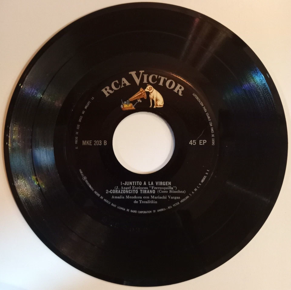 AMALIA MENDOZA & MARIACHI VARGAS DE TECALITLAN -SEÑOR SAN ANTONIO- MEX 7" EP PS - Image 4 of 4