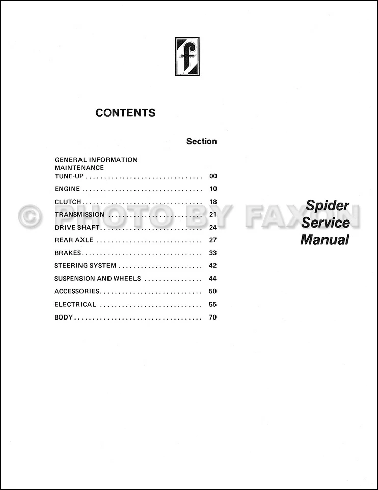 Manual de taller Fiat Spider 1978-1979-1980-1981-1982-1983 2000 1975-1978 124 reparación Foto 2 de 3