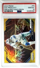 2023 Prizm Dak Prescott Fireworks Gold Prizm /10 PSA 10 LOW POP Dallas Cowboys