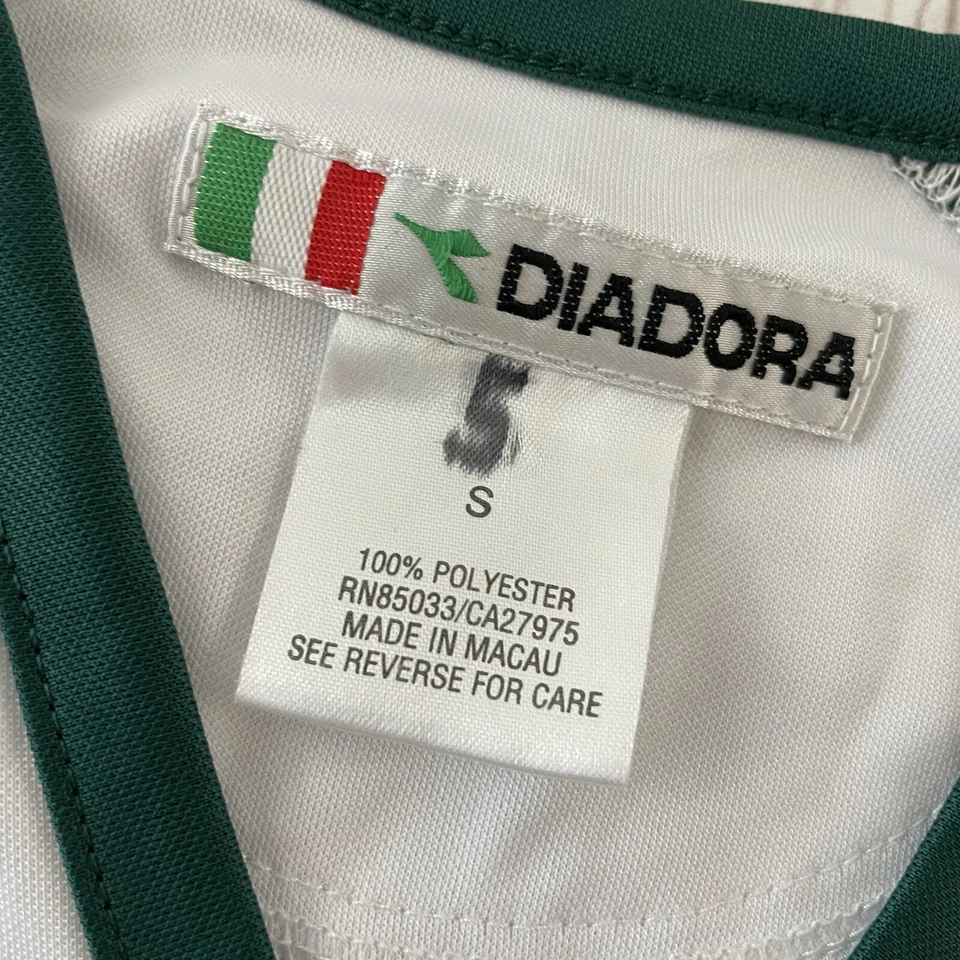 Camisa atlética Diadora sin mangas para mujer pequeña blanca verde Foto 2 de 4