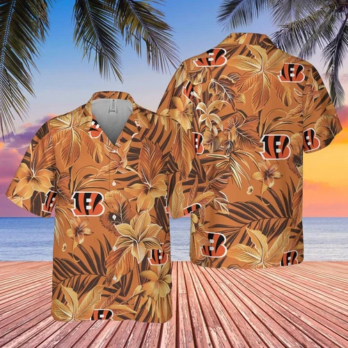 bengals button downs shirts, retro floral Hawaiians, primary logo