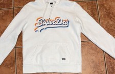SuperDry Women  s Rainbow Graphic Hoodie Vintage Logo White SZ 4 Super Dry