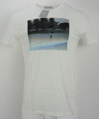 New Beams Plus Men's Sizes M L XL White Retro Psychedelic Skateboard Crew Shirt