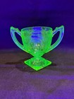 Indiana Glass Horseshoe Green Footed Open Sugar Bowl