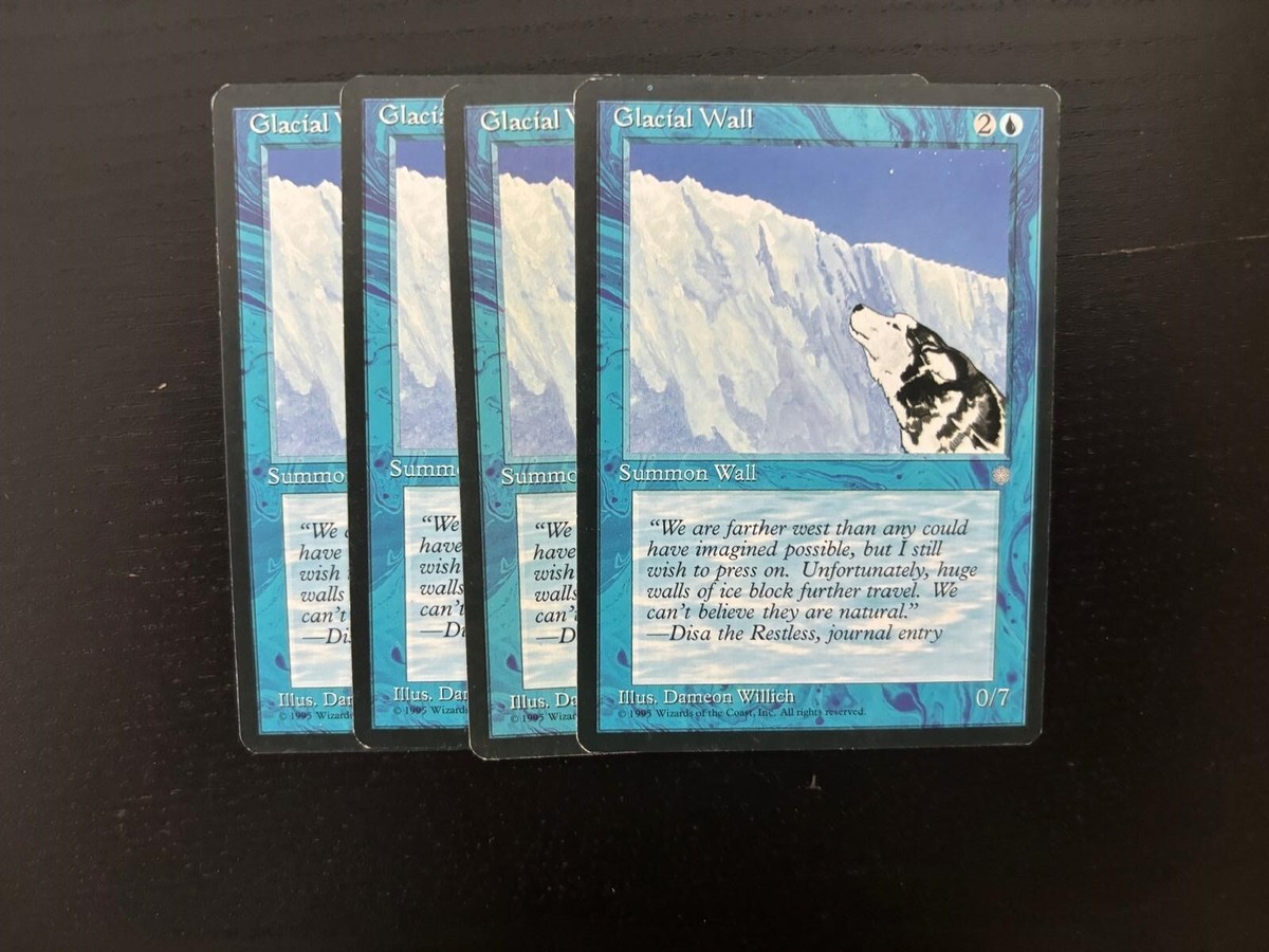 MTG 4X ICE AGE GLACIAL WALL NM MAGIC THE GATHERING CREATURE