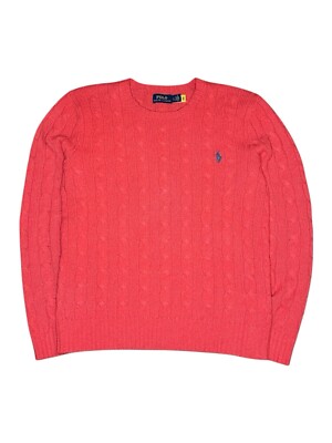 Zopfmuster Pullover Sweater Vintage Cable Knit Wolle Ralph Lauren L