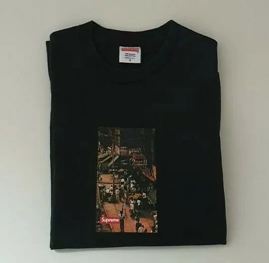 T Shirt FW10 Supreme Street Scene Tee S Piccola Nera Vintage 2010 Molto Rara