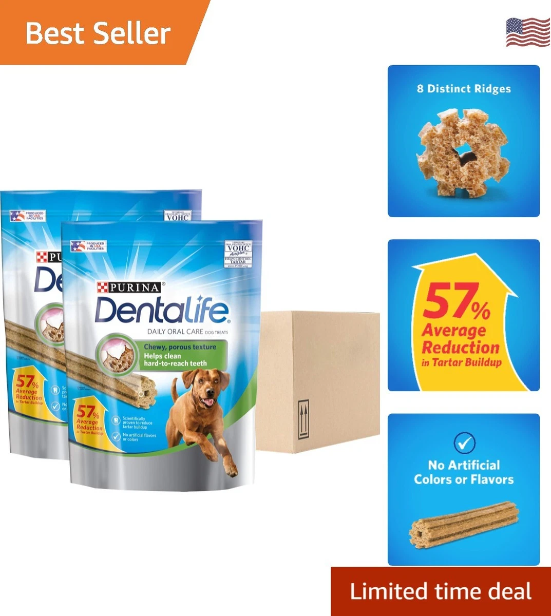 Wholesome Daily Care Large Dog Oral Dental Chews 30 count pack