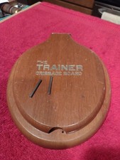 Vintage "The Trainer" Cribbage Board Wood Toilet Seat