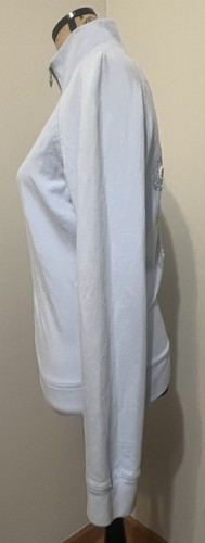 Twisted Heart women’s Dusty Blue Zip Sweat Shirt With Embroidered Cross - Picture 4 of 7