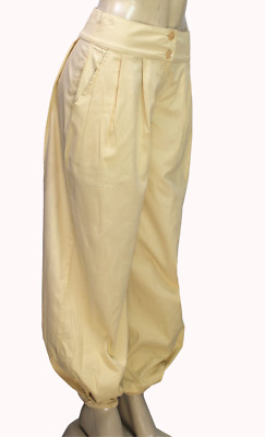 Papillon Women's Pleated Harem Pants Yellow Size S