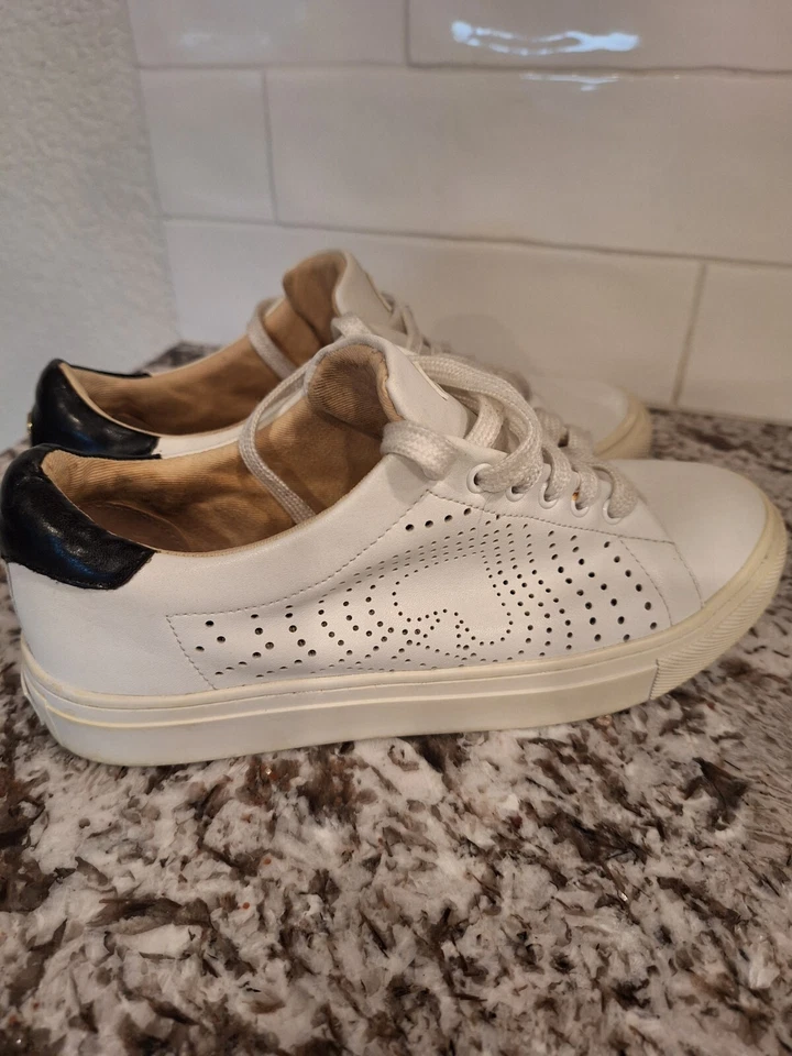 Kate Spade Lift Blanco Negro Cuero Silueta Tenis Zapatos Talla 5.5 Foto 2 de 4