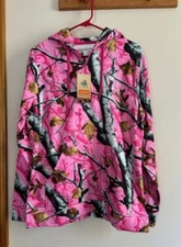 Legendary Whitetails Womens Pink Camo 1/4 Zip Pullover Hooded Sweatshirt (M) NWT