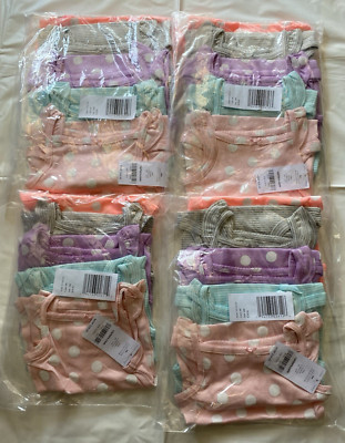 Carter's Baby Girls 5-Pack Flutter Tank Sleeveless Bodysuits, Multicolor