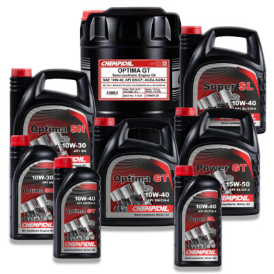 CHEMPIOIL Motoröl 10W30 10W40 Optima GT SN Super SL Turbo DI API SN CH-4 1-20 L
