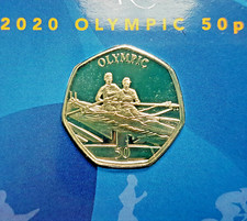 2021 GIBRALTAR 50p ROWING - TOKYO OLYMPIC 2020 DIAMOND PROOF FIFTY PENCE COIN #3