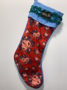 Matilda Jane Stocking Christmas Red Floral VGUC 