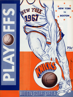 1967 NBA BOSTON CELTICS NEW YORK KNICKS PLAYOFFS GAME PROGRAM  (UNSCORED) NM