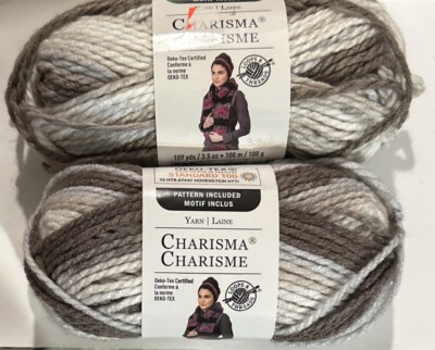 LOT of 2 CHARISMA in WILLOW 109yds 3.5oz  Acrylic Yarn Loops & Threads