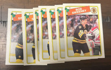 1988-89 O-Pee-Chee #134 Bob Sweeney Boston Bruins Rookie OPC 7 Card Lot