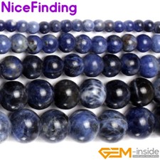 Natural Sodalite Loose Beads For Jewelry Making Gemstone 15" 3,4,6,8,10,12,14mm