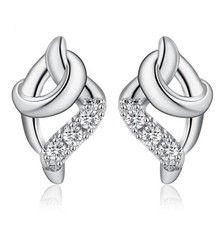 Elegant Zirconia Stud Earrings 925 Sterling Silver American Diamond Jewelry Top