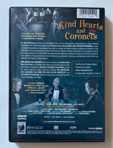 KIND HEARTS AND CORONETS (1949) The Alec Guinness Collection 2002 DVD - Picture 2 of 3