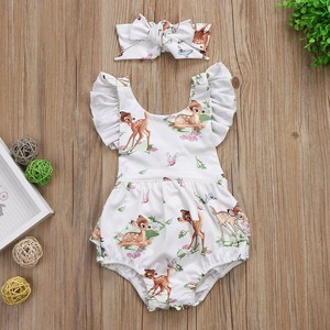 deer print baby girl clothes