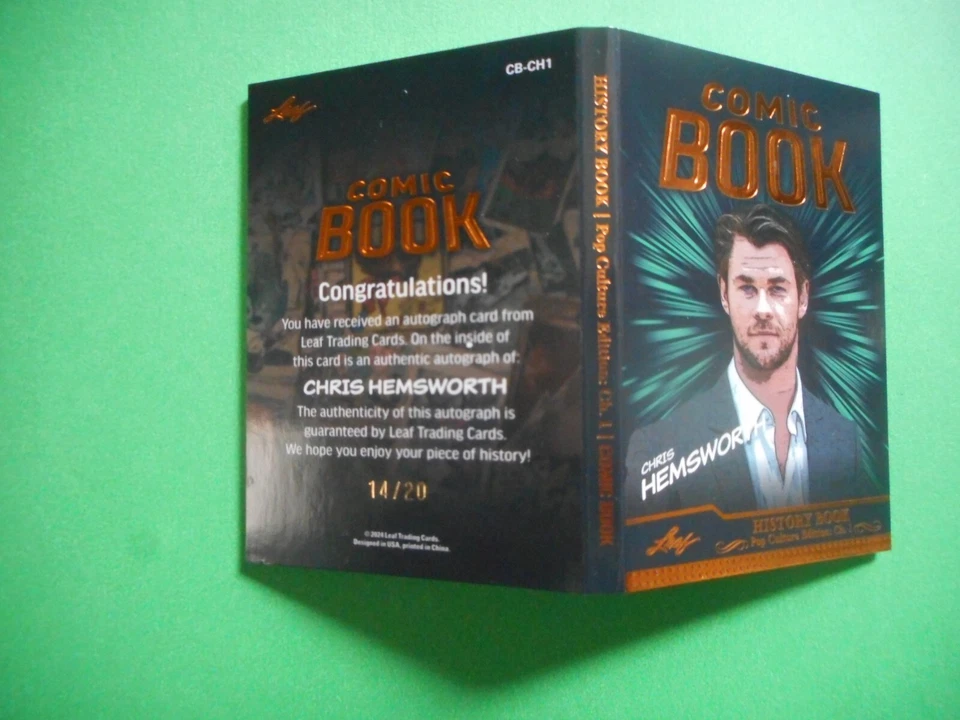 Chris Hemsworth Auto 2024 Hoja Libro de Historia Pop Cómic Tarjeta CB-CH1 #/20 Foto 4 de 4