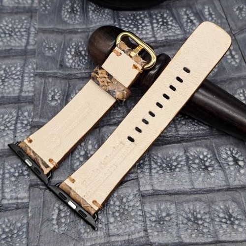 Exotisches Leder Uhrenarmband für Apple Watch Größe 42/44/45mm - Bild 3 von 12
