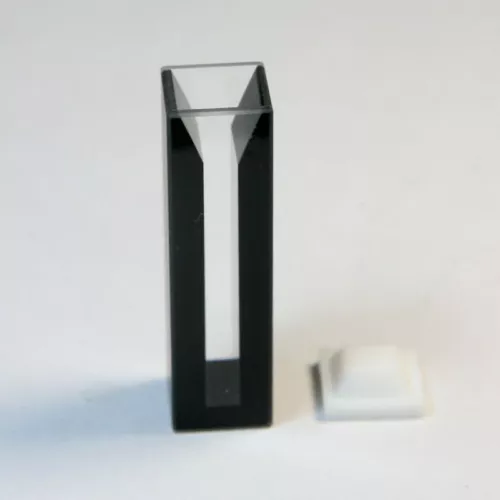 Micro Quartz Cuvette, Black wall, PTFE cover, 1.4 ml,10mm light path,Light W=4mm