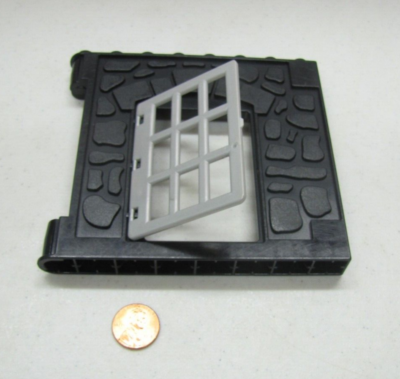 Lego Duplo Black Wall with Silver Door 1X8X8 Knight's Castle