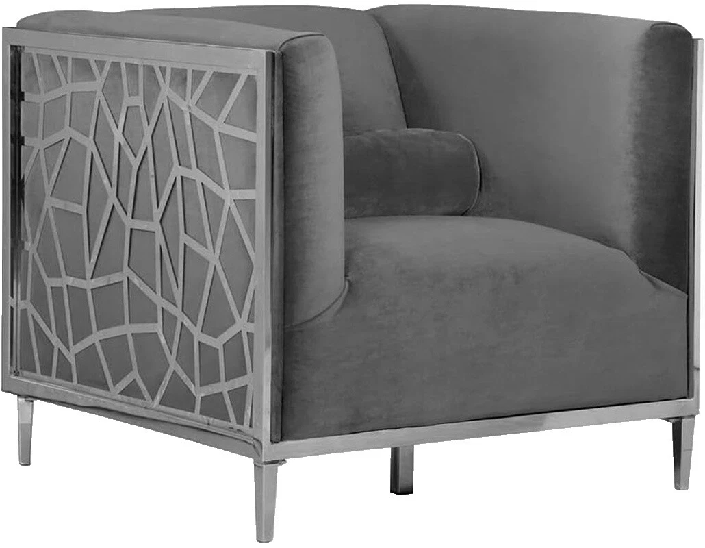 Sillas de terciopelo con marco de acero