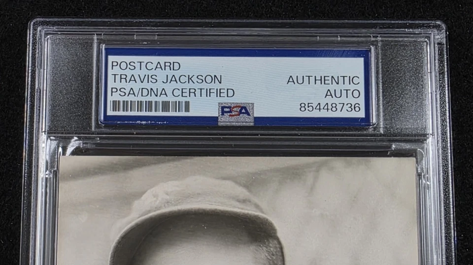 TRAVIS JACKSON Signed Real Photo Postcard-HOF-NEW YORK GIANTS-PSA - Image 3 of 4