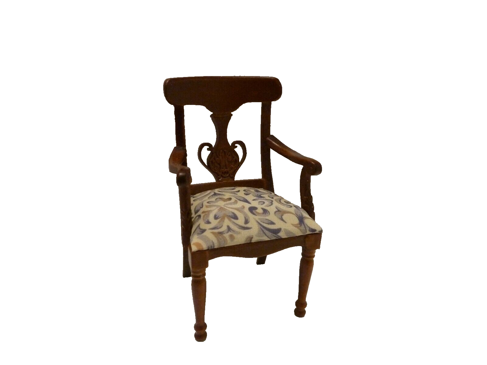 Dolls House Chair Walnut Colour Lounge Dining Furniture Miniature 1:12th Scale