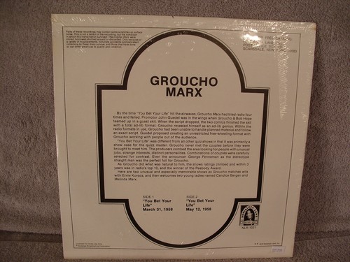 Groucho (Marx), Nostalgia Lane NLR 1021, 1978, SEALED, Radio Play, Ernie Kovaks - Picture 2 of 2
